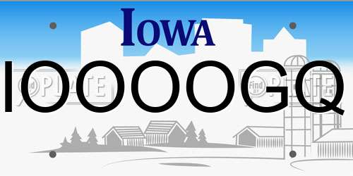 IOOOOGQ Iowa License Plate