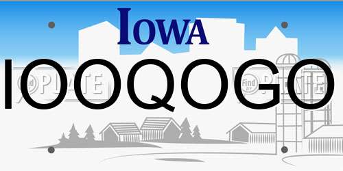 IOOQOGO Iowa License Plate