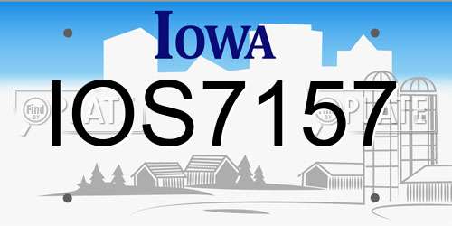 IOS7157 Iowa License Plate