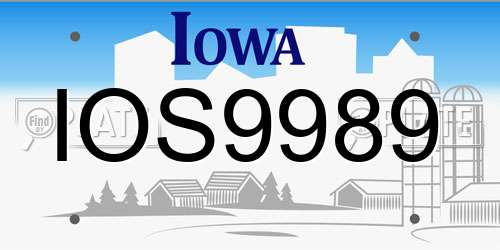 IOS9989 Iowa License Plate