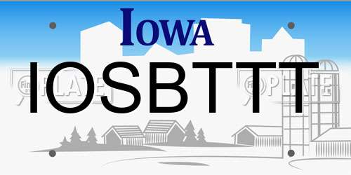 IOSBTTT Iowa License Plate