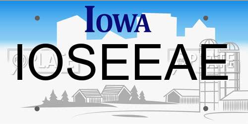 IOSEEAE Iowa License Plate