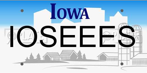 IOSEEES Iowa License Plate