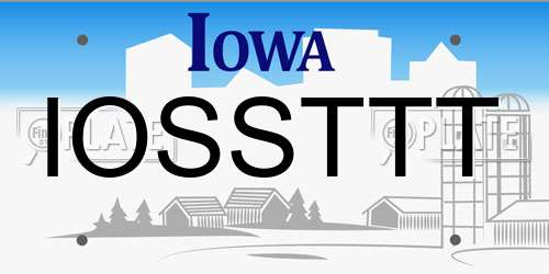 IOSSTTT Iowa License Plate