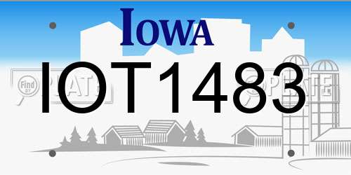IOT1483 Iowa License Plate