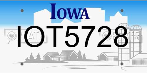 IOT5728 Iowa License Plate