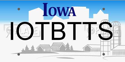IOTBTTS Iowa License Plate