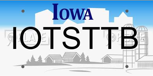 IOTSTTB Iowa License Plate