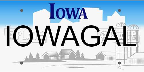 IOWAGAL Iowa License Plate