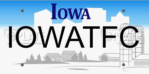 IOWATFC Iowa License Plate