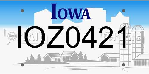 IOZ0421 Iowa License Plate