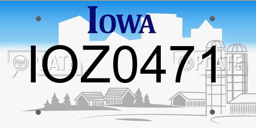 IOZ0471 Iowa License Plate