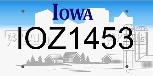 IOZ1453 Iowa License Plate