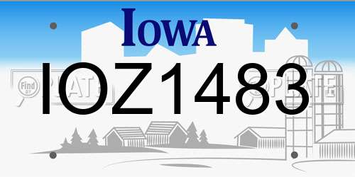 IOZ1483 Iowa License Plate
