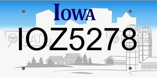 IOZ5278 Iowa License Plate