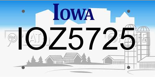 IOZ5725 Iowa License Plate