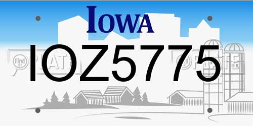 IOZ5775 Iowa License Plate