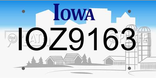 IOZ9163 Iowa License Plate
