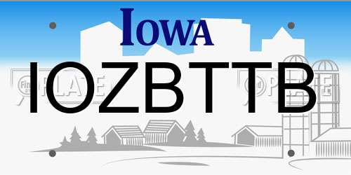 IOZBTTB Iowa License Plate