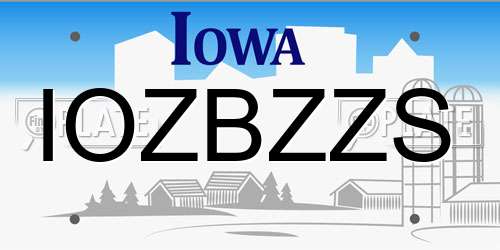 IOZBZZS Iowa License Plate