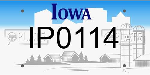 IP0114 Iowa License Plate