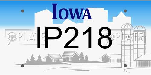 IP218 Iowa License Plate