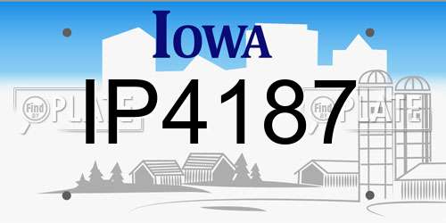 IP4187 Iowa License Plate