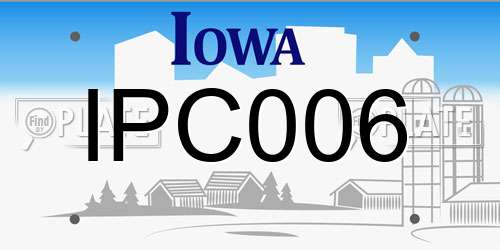IPC006 Iowa License Plate