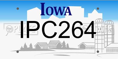 IPC264 Iowa License Plate