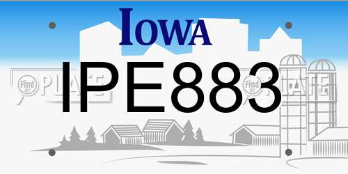 IPE883 Iowa License Plate