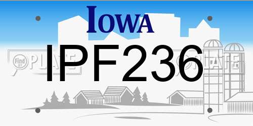 IPF236 Iowa License Plate