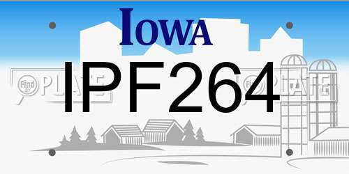 IPF264 Iowa License Plate