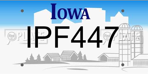 IPF447 Iowa License Plate