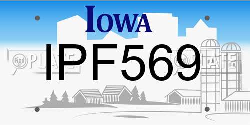 IPF569 Iowa License Plate
