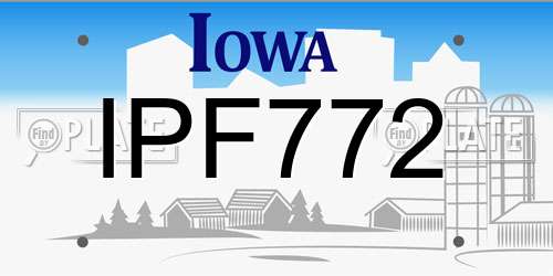 IPF772 Iowa License Plate