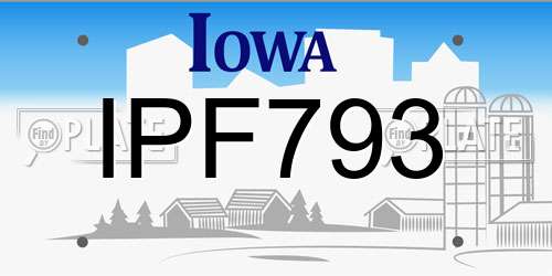 IPF793 Iowa License Plate