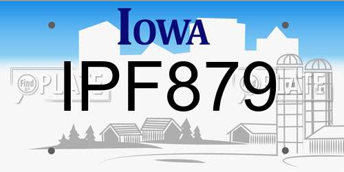 IPF879 Iowa License Plate
