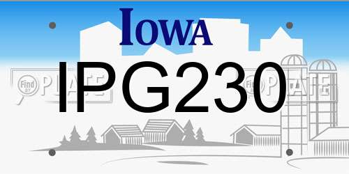 IPG230 Iowa License Plate