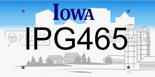 IPG465 Iowa License Plate