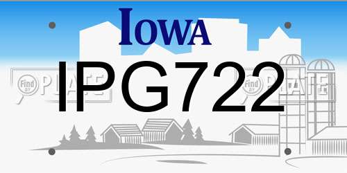 IPG722 Iowa License Plate