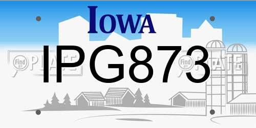 IPG873 Iowa License Plate