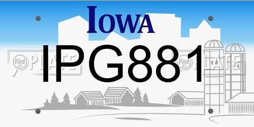 IPG881 Iowa License Plate