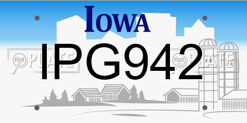 IPG942 Iowa License Plate