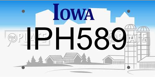 IPH589 Iowa License Plate