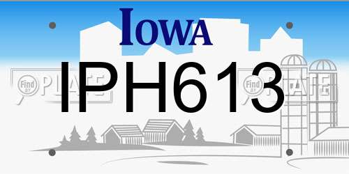 IPH613 Iowa License Plate