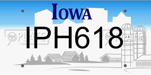 IPH618 Iowa License Plate