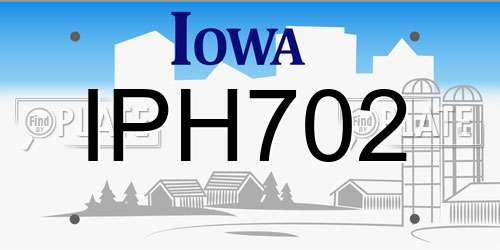 IPH702 Iowa License Plate