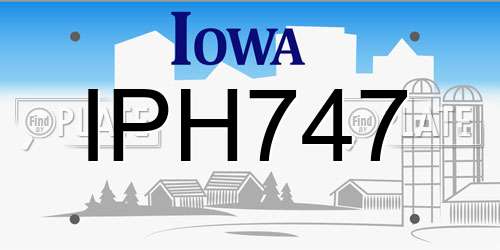 IPH747 Iowa License Plate