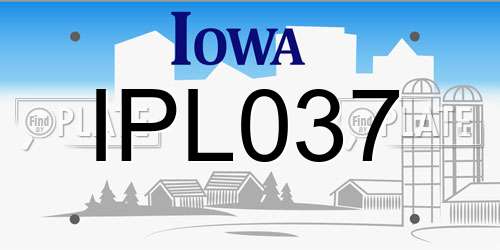 IPL037 Iowa License Plate