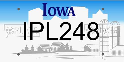 IPL248 Iowa License Plate